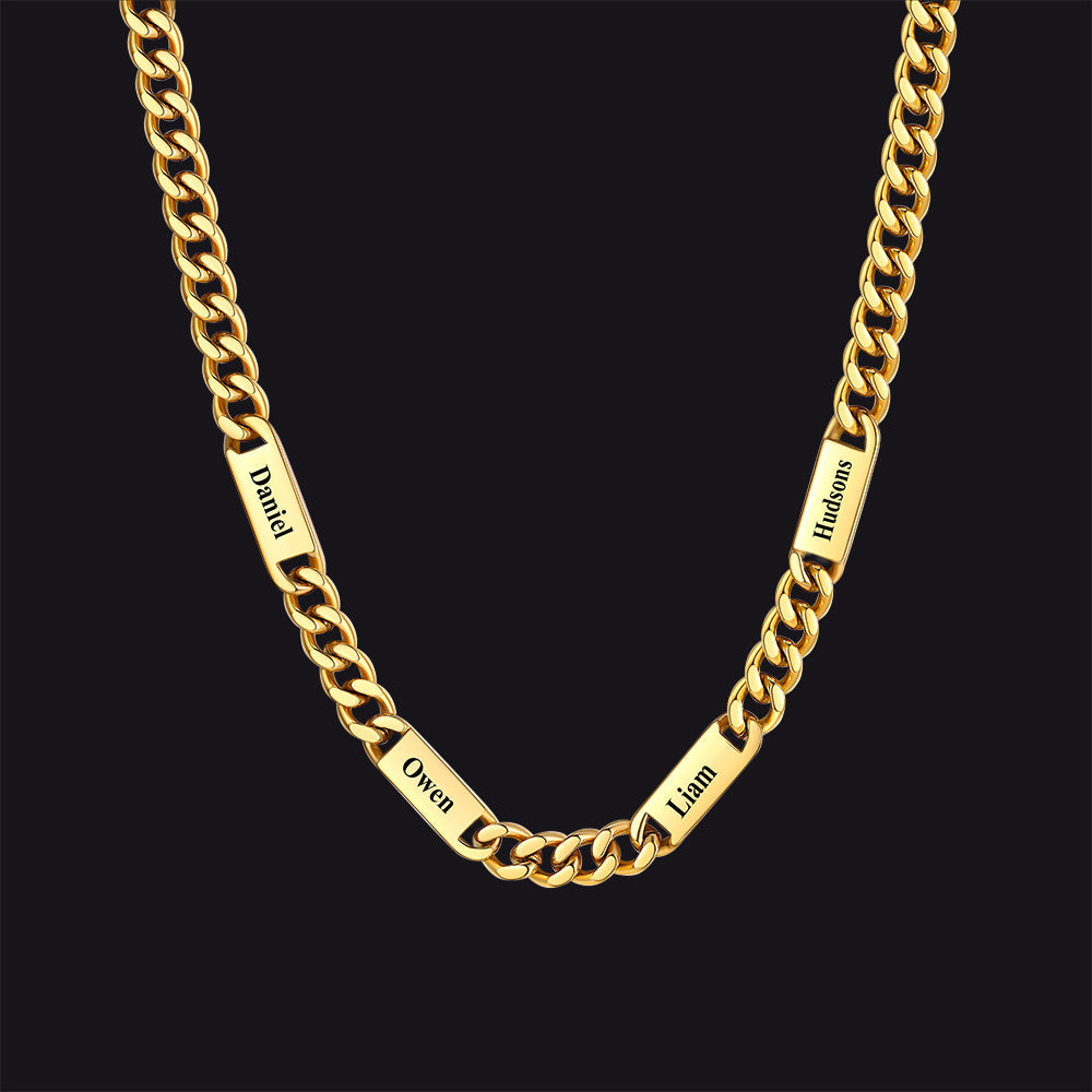 Customized Engraved Cuban Chain Name Link Necklace for