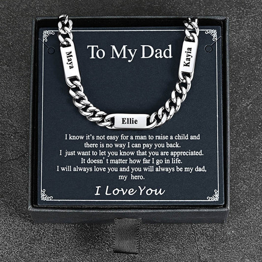 To My Engraved Name Chain Necklace, Birthday or Anniversary Gift for Him