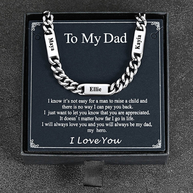 To My Engraved Name Chain Necklace, Birthday or Anniversary Gift for Him