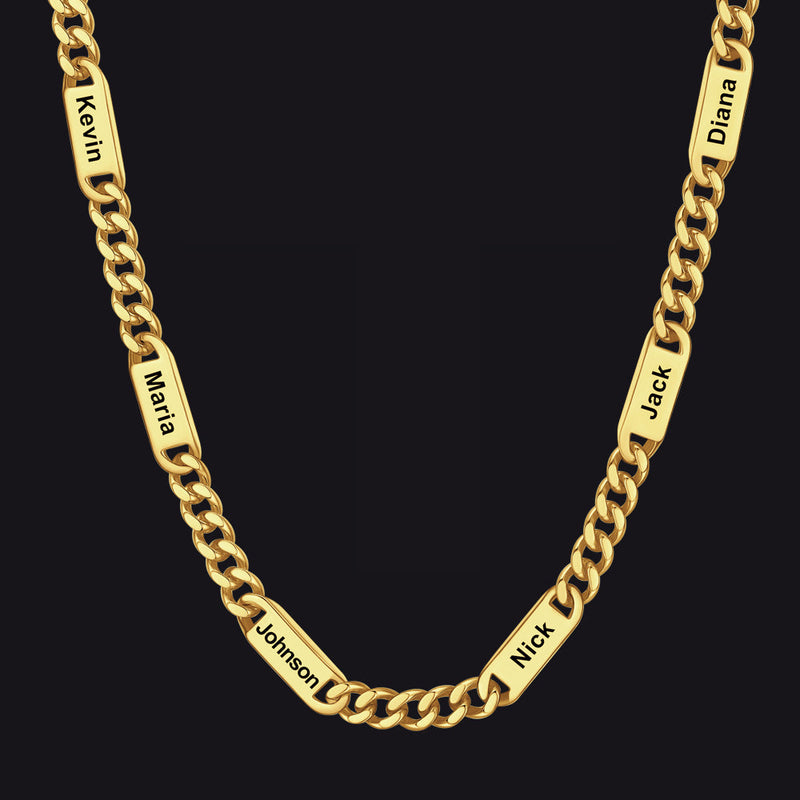 Customized Engraved Cuban Chain Name Link Necklace for