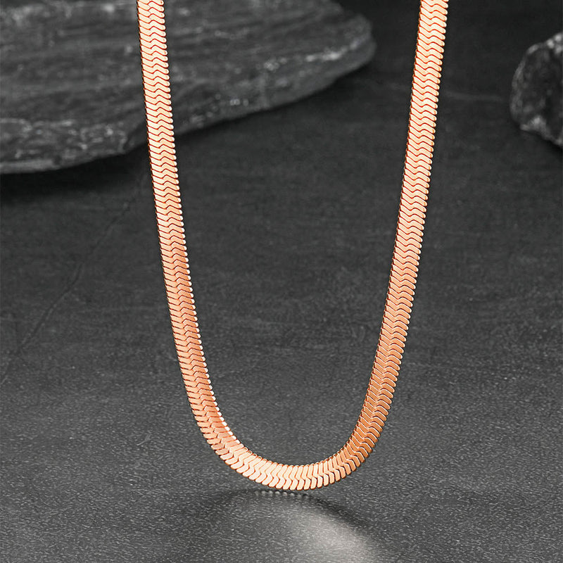 Customized Engraved Herringbone Snake Chain Choker Necklace for