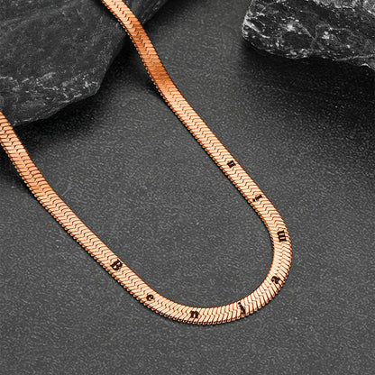 Customized Engraved Herringbone Snake Chain Choker Necklace for
