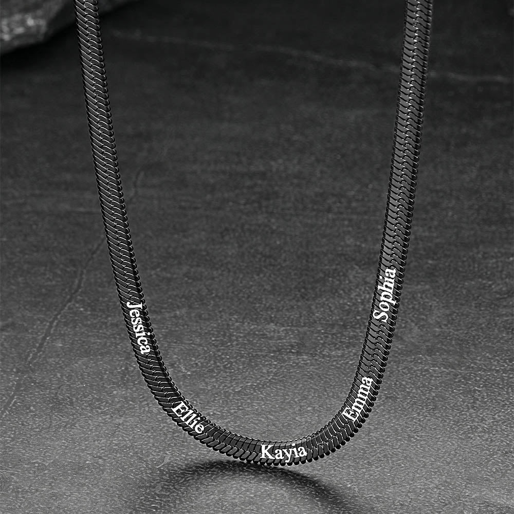 Customized Engraved Name Snake Chain Choker Necklace for