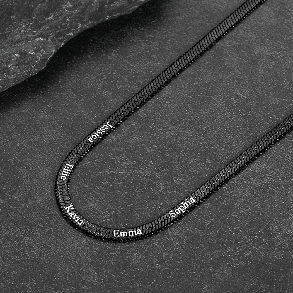 Customized Engraved Name Snake Chain Choker Necklace for
