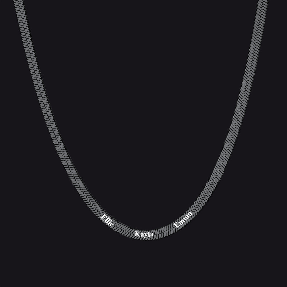 Customized Engraved Name Snake Chain Choker Necklace for