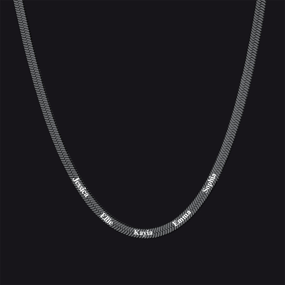 Customized Engraved Name Snake Chain Choker Necklace for