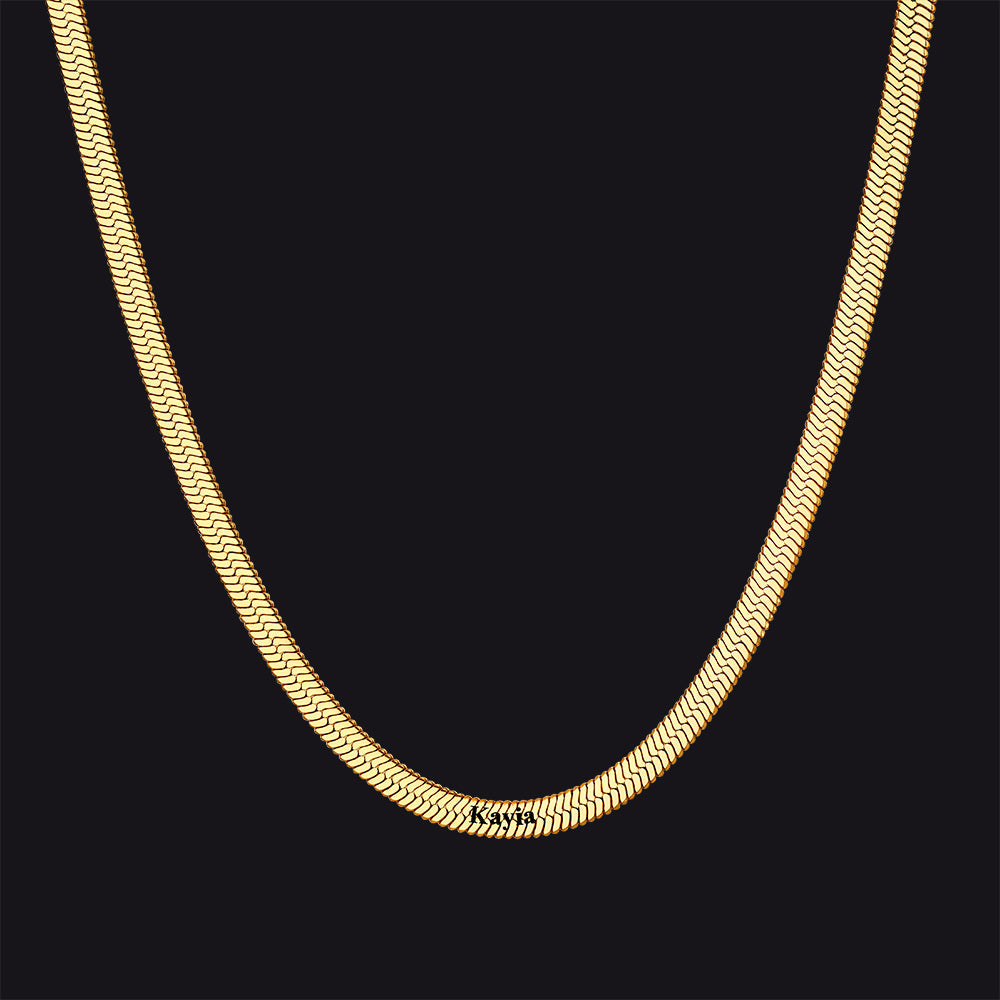Customized Engraved Name Snake Chain Choker Necklace for