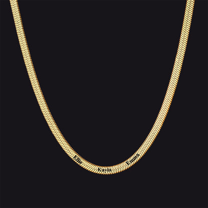 Customized Engraved Name Snake Chain Choker Necklace for