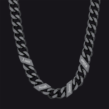 Customized Engraved Name Cuban Link Chain Necklace for , 7/9/12mm Width