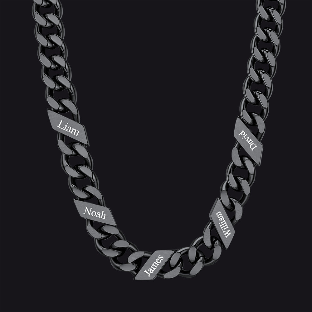Customized Engraved Name Cuban Link Chain Necklace for , 7/9/12mm Width