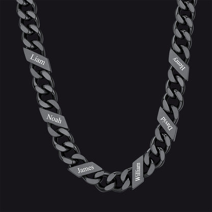 Customized Engraved Name Cuban Link Chain Necklace for , 7/9/12mm Width