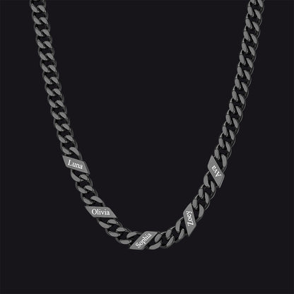 Customized Engraved Name Cuban Link Chain Necklace for , 7/9/12mm Width