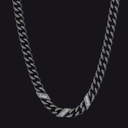 Customized Engraved Name Cuban Link Chain Necklace for , 7/9/12mm Width