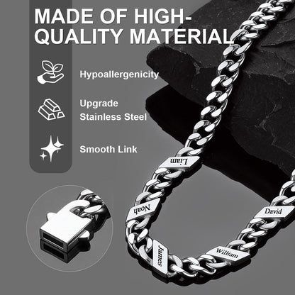 Customized Engraved Name Cuban Link Chain Necklace for , 7/9/12mm Width