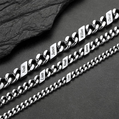Customized Engraved Name Cuban Link Chain Necklace for , 7/9/12mm Width