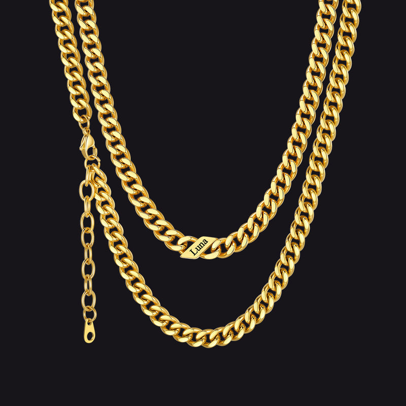 Custom Cuban Link Chains With Names Necklace for , 5/7/9mm Width