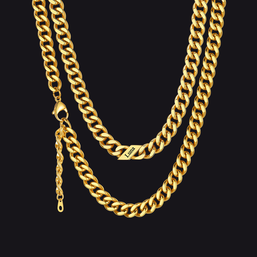Custom Cuban Link Chains With Names Necklace for , 5/7/9mm Width