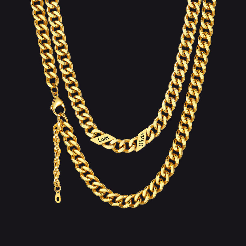 Custom Cuban Link Chains With Names Necklace for , 5/7/9mm Width