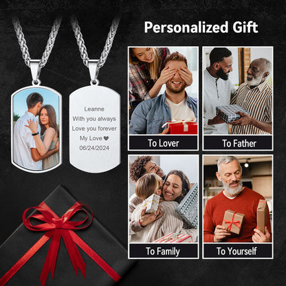 Custom Photo Dog Tag Necklace With Picture for
