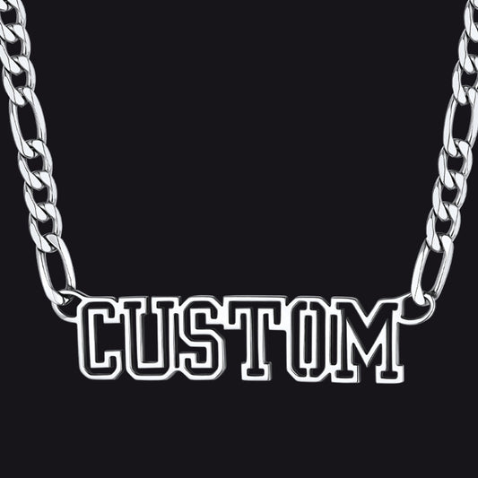 Personalised Nameplate Figaro Chain Necklace for