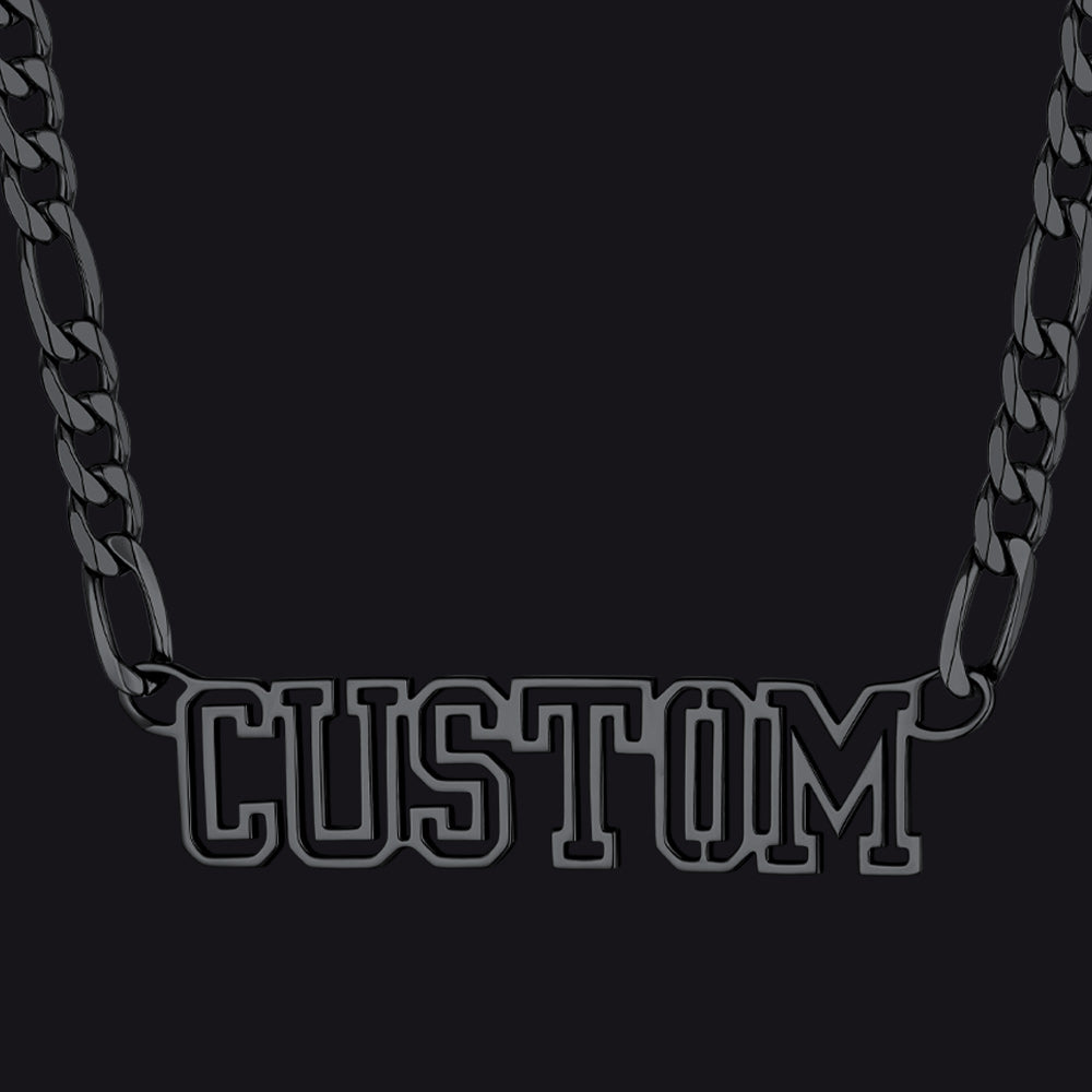 Personalised Nameplate Figaro Chain Necklace for