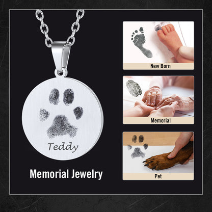 Customized Memorial Photo Pet Fingerprint Necklace for Dog