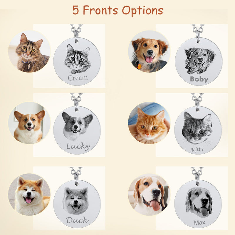 Personalized Pet Portrait Necklace Memorial Gift
