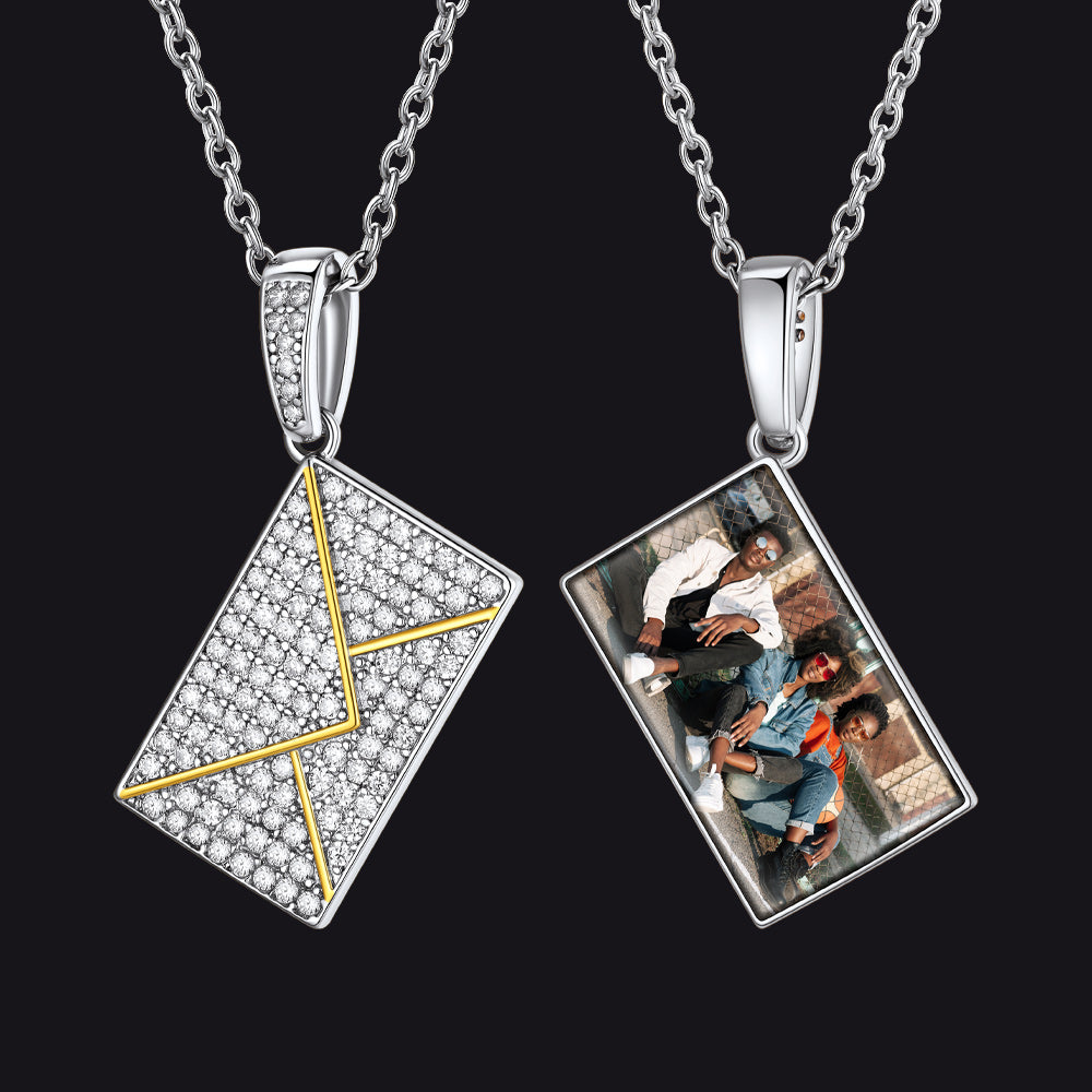 Persoanlised Picture Envelop Love Letter Necklace for With Cz Gifts