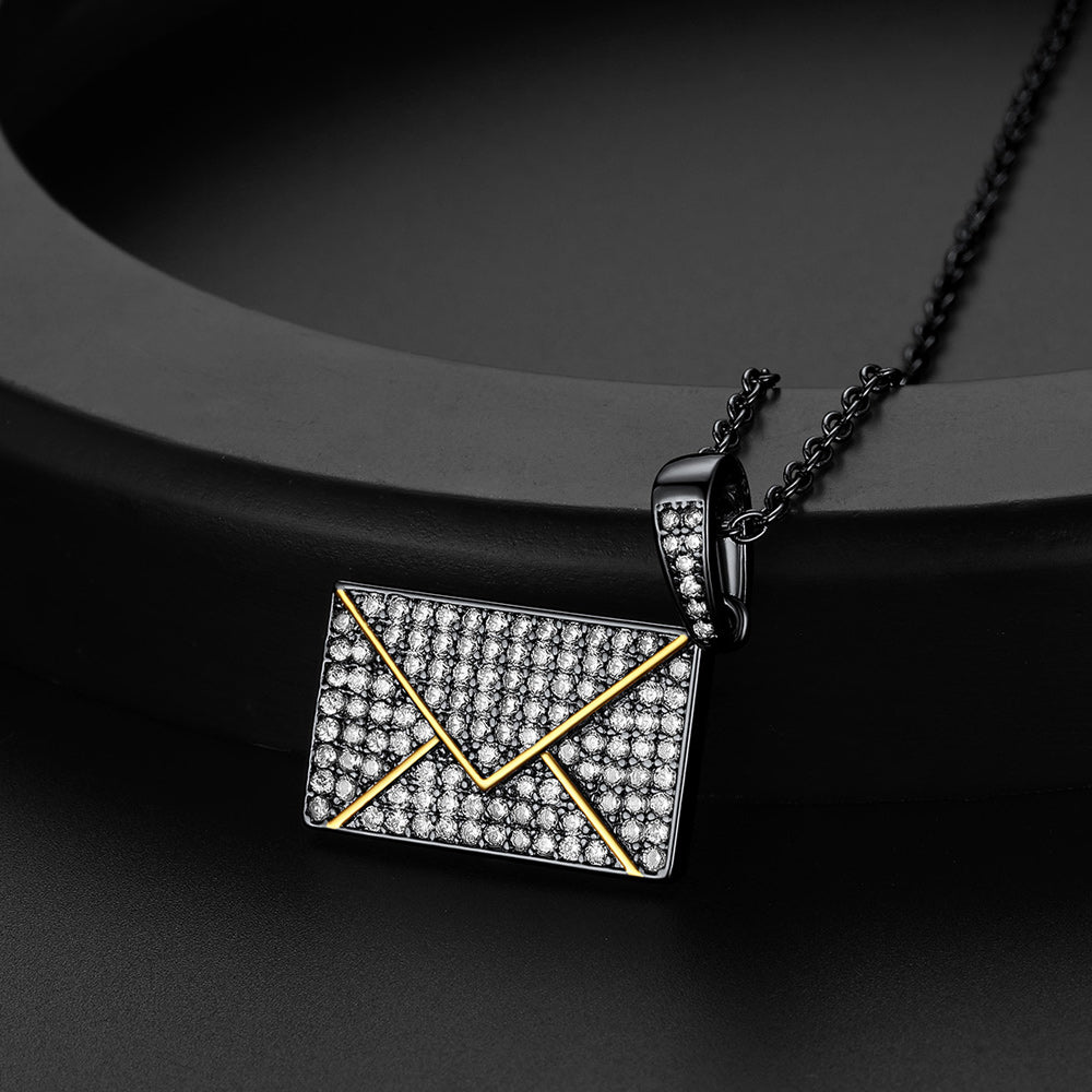 Persoanlised Picture Envelop Love Letter Necklace for With Cz Gifts