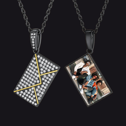 Persoanlised Picture Envelop Love Letter Necklace for With Cz Gifts
