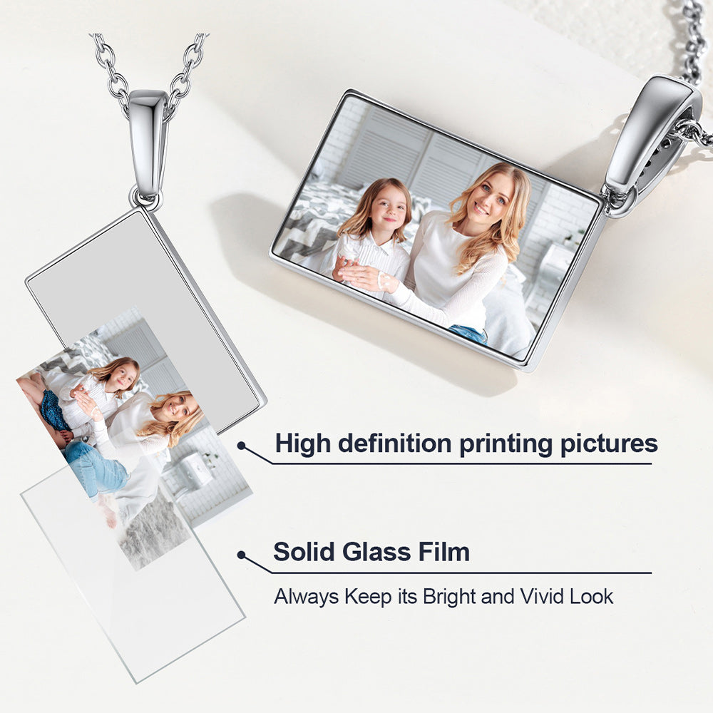 Personalized Picture Envelope Necklace With Birthstone & Cz Gifts for Mom