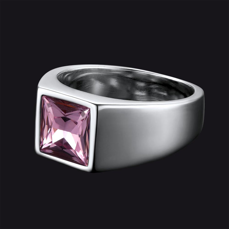 Minimalist Birthstone Gemstone Band Ring for