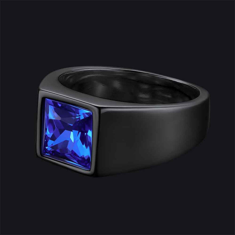 Minimalist Birthstone Gemstone Band Ring for