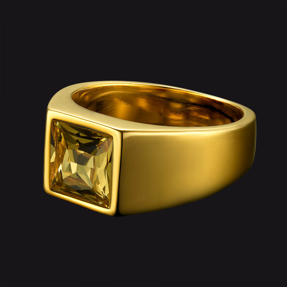 Minimalist Birthstone Gemstone Band Ring for