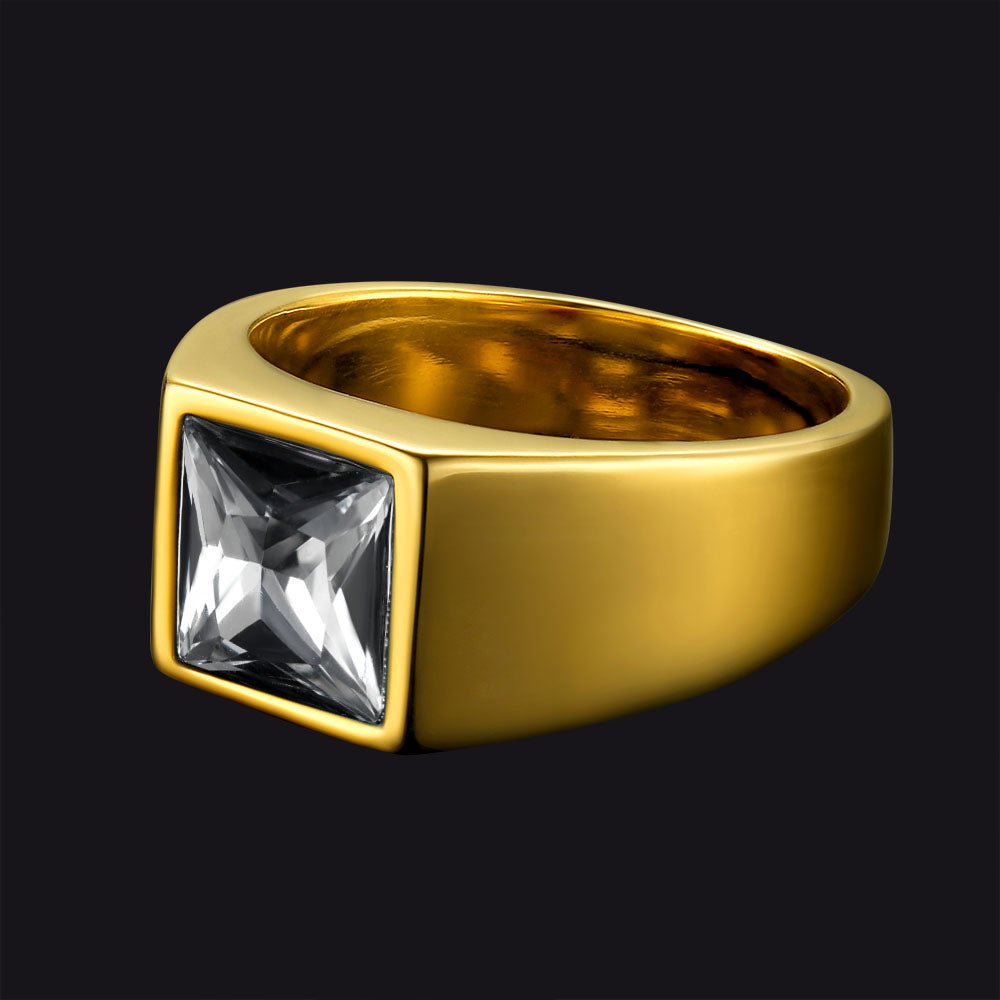Minimalist Birthstone Gemstone Band Ring for