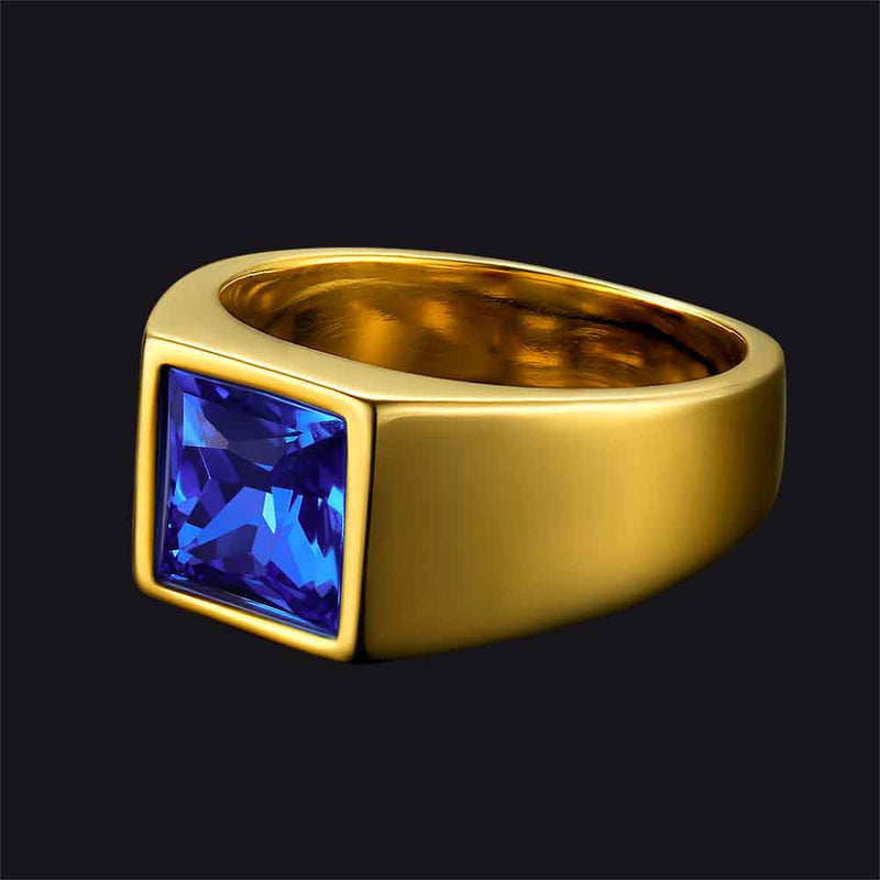 Minimalist Birthstone Gemstone Band Ring for
