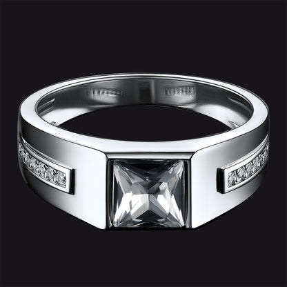 Sterling Silver Birthstone Wedding Band Ring for
