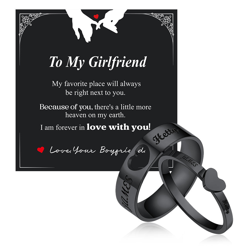 Personalized His and Hers Matching Promise Rings for Couple