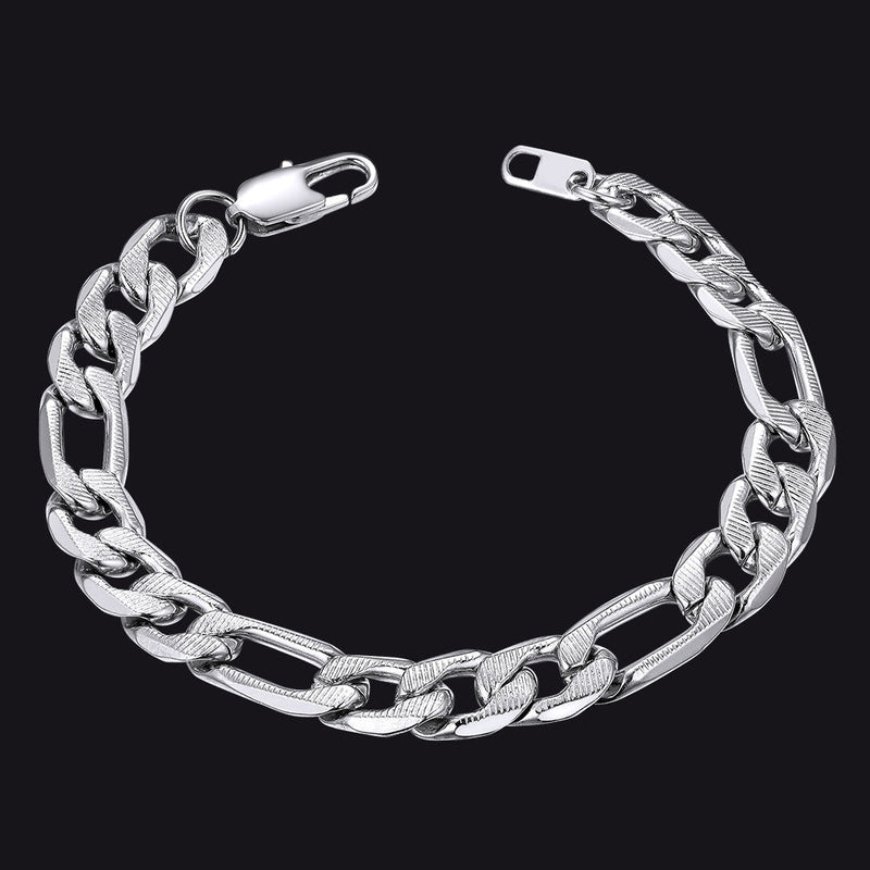 Thick Figaro Link Bracelet for 6/7/9mm Width