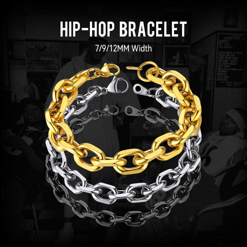 Stainless Steel Rolo Link Bracelet for