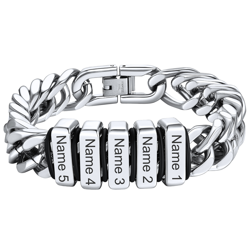 Personalized Cuban Link Bracelet Engraved Name Bracelet for