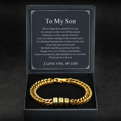 Personalized Cuban Link Bracelet Engraved Name Bracelet for