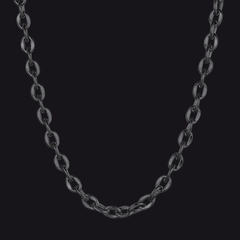 6mm/9mm Width Twisted Rolo Link Chain Necklace for