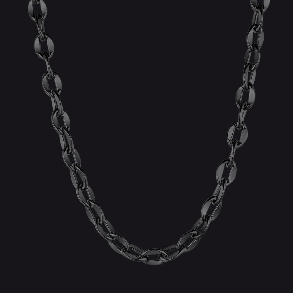 6mm/9mm Width Twisted Rolo Link Chain Necklace for
