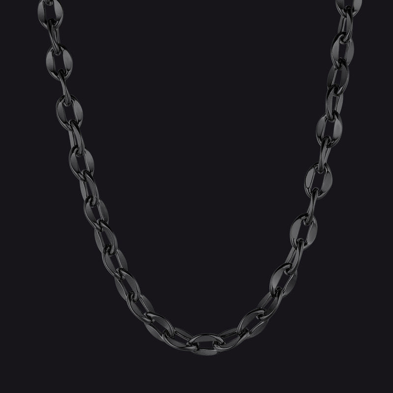 6mm/9mm Width Twisted Rolo Link Chain Necklace for