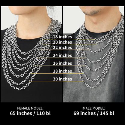 9mm Rolo Link Chain Necklace & Bracelet Set for