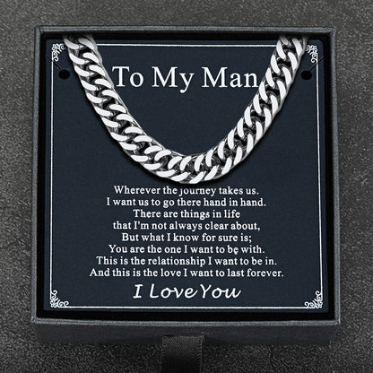 Miami Cuban Link Chain Necklace With Gift Crad for Him