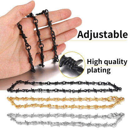 6mm Thorn Barbed Wire Chain Necklace
