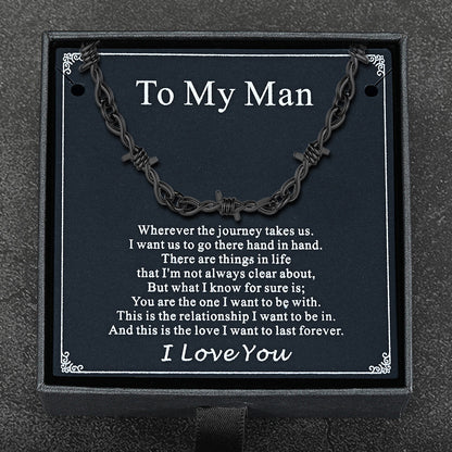 Gothic Thorn Barb Wire Chain Link Necklace Birthday Gift for