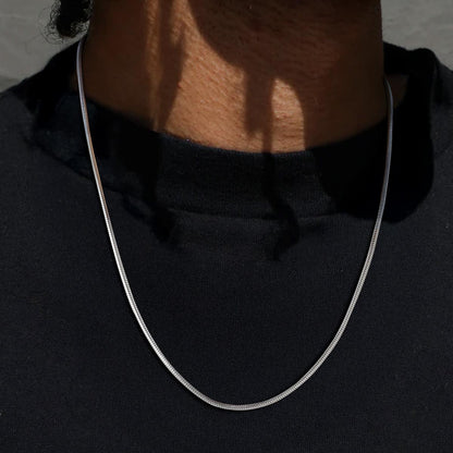 2mm Thin Snake Chain Stainless Steel Necklace for